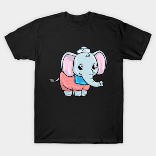 Elephant as Sailor with Sailor hat T-Shirt